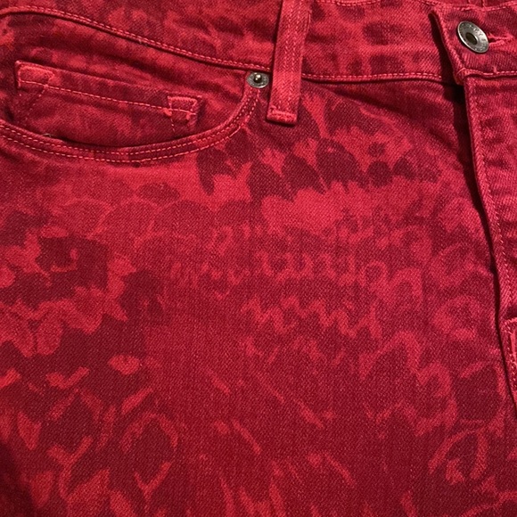 Lucky Legends Sofia Skinny Deep Red Jeans w Subtle Flower Print +MEASUREMENTS 31 - Picture 6 of 15